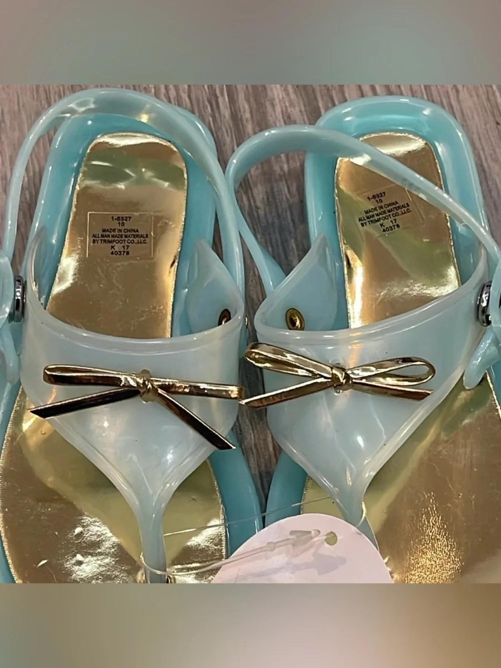 NWT Baby Deer Aqua Jelly Sandals Size 10